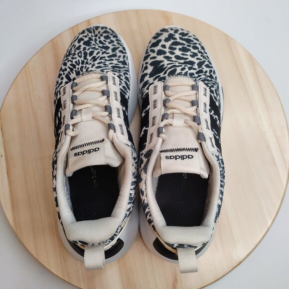 Adidas Racer TR21 Running Sneakers Animal Print White & Black US Men 7/ Women 8 - Picture 9 of 14